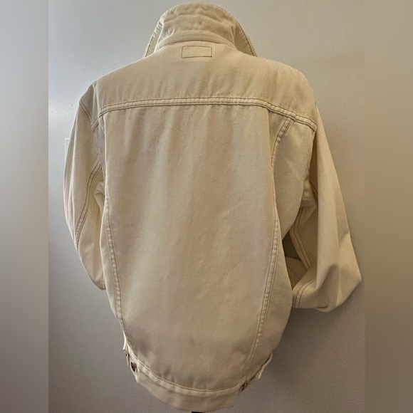NWT Zara Sherpa White Denim Relaxed Fit Jacket - Picture 13 of 16